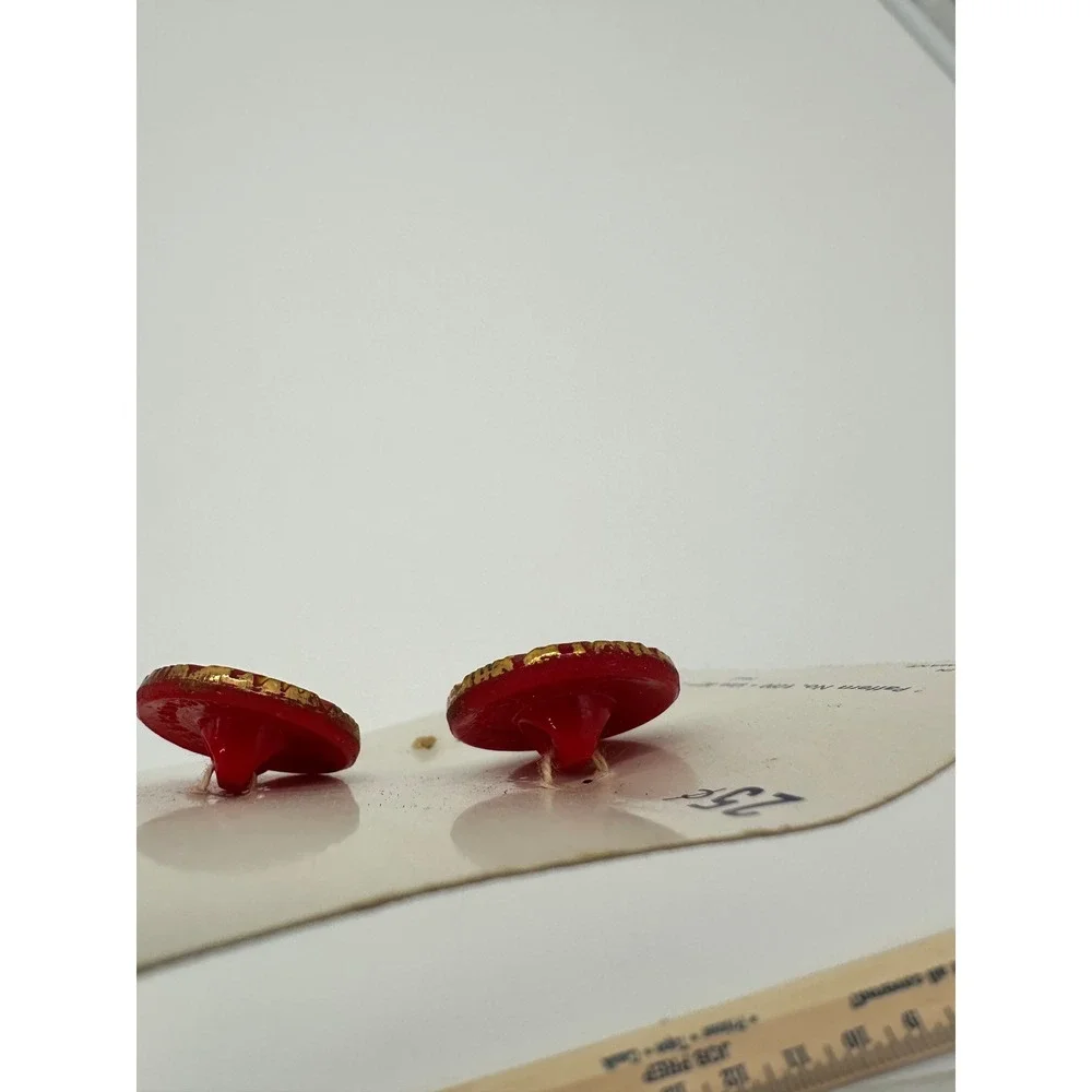 Costumakers Buttons Women Vintage Red Pattern‎ 1090 West Germany Size 30